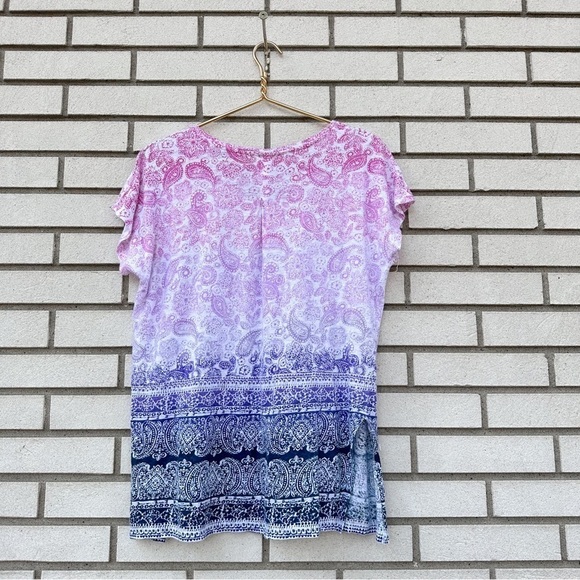 J.Jill Love Linen Ombré Paisley Split Side Tunic Shirt - Picture 9 of 9